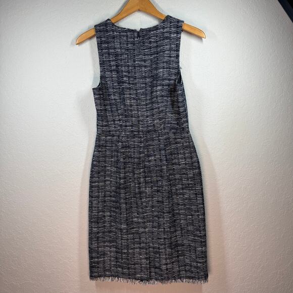 Women's J. Crew Navy with Metallic Thread Tweed Sleeveless‎ Dress Size 0 - Picture 8 of 9